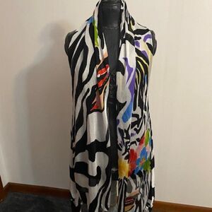 Adore multi-color Floral sleeveless open cardigan, size M
